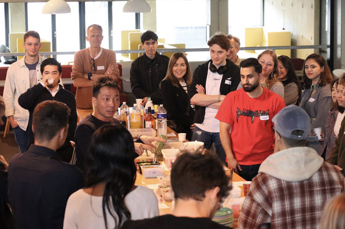 International food table display at festival