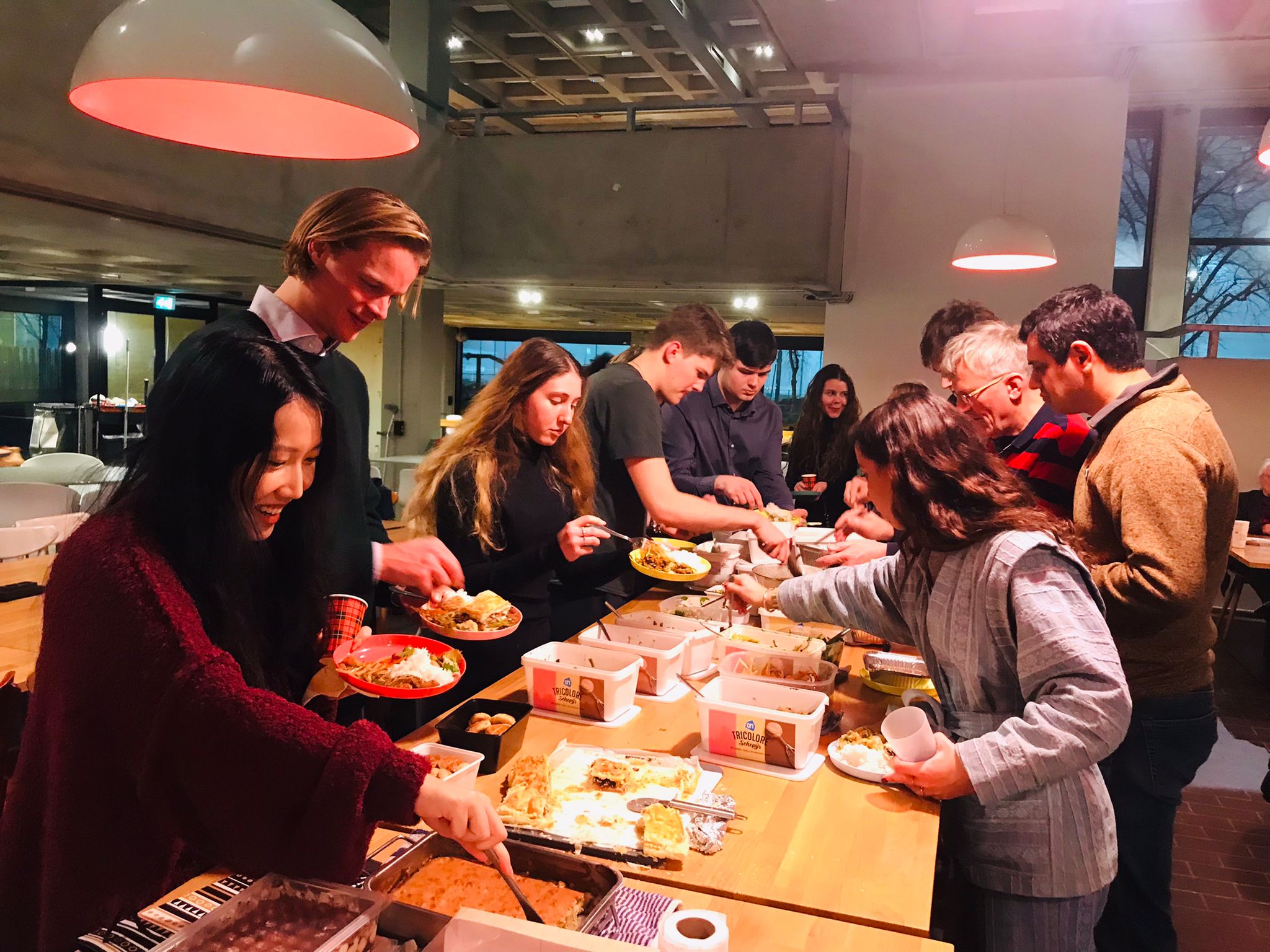 International food table display at festival