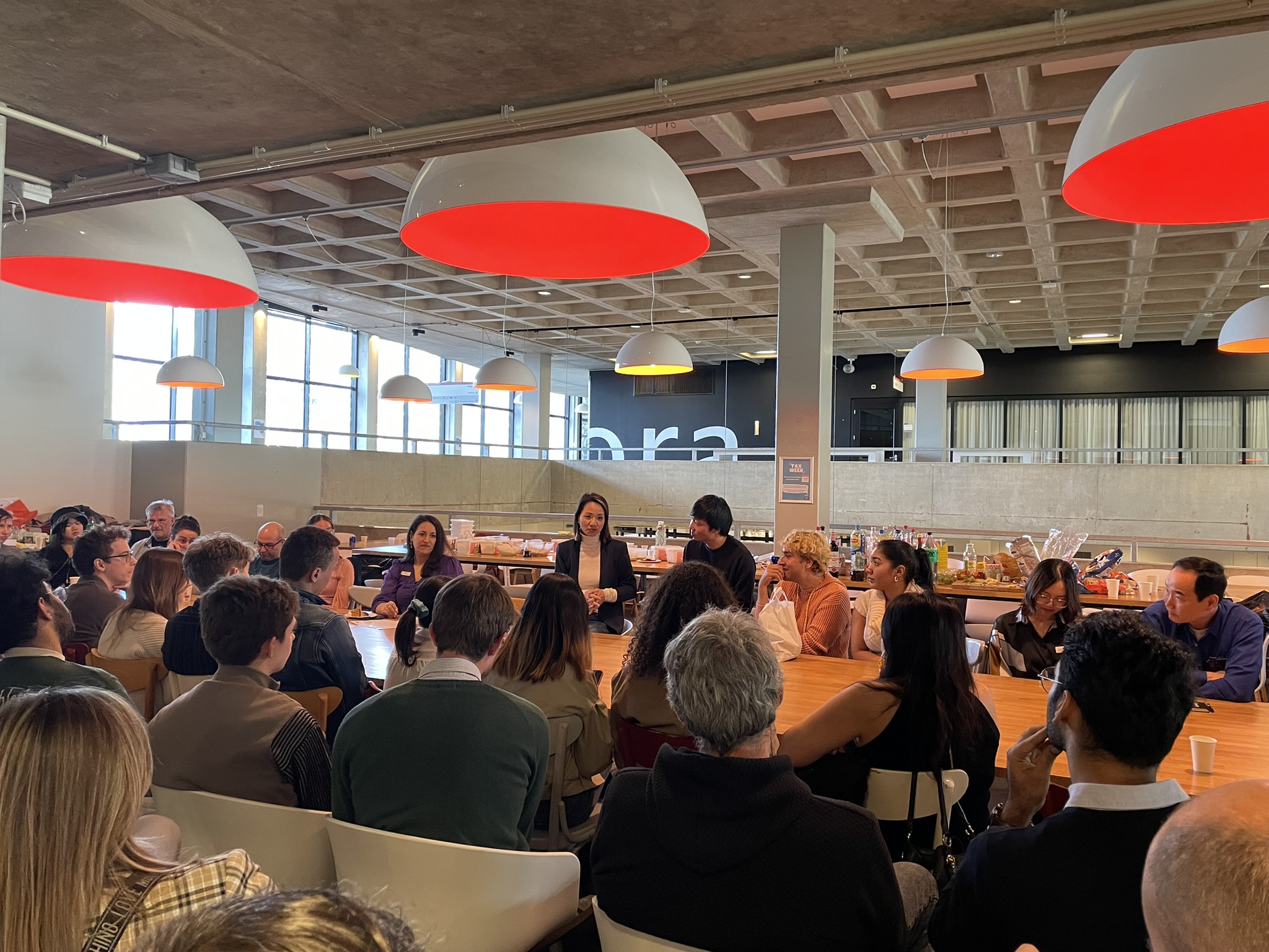 International food table display at festival
